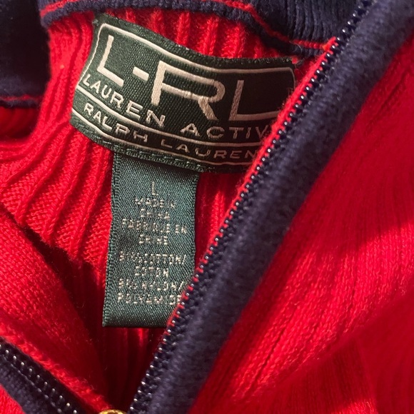 Lauren Ralph Lauren Y2K Color Block Ribbed Half Zip Pullover Sweater - Picture 8 of 8